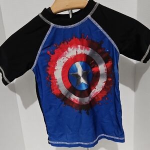 Avenger Black and Blue Swim Shirt Size XS